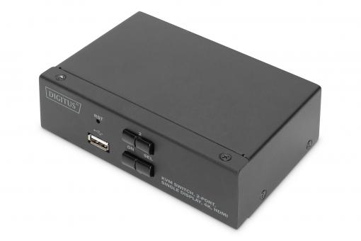 KVM-Switch, 2-Port, Tek Ekran, 4K, HDMI®