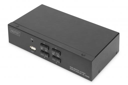KVM-Switch, 4-Port, Tek Ekran, 4K, HDMI®