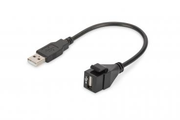 USB 2.0 Keystone Module with 16 cm cable (Female/Male)